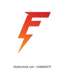 Letter F Thunder Logo Template