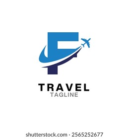 Letter F tour and travel logo design