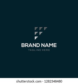 Letter F Triangle Abstract Creative Modern Business Logo