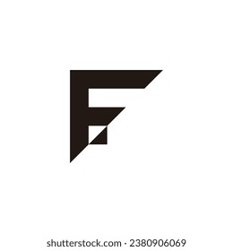 Letter F triangle geometric symbol simple logo vector