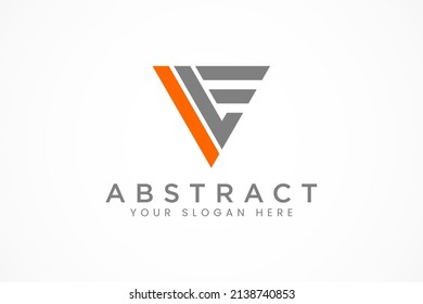 letter f triangle logo template