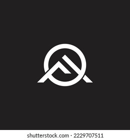 letter f triangle round geometric logo vector 
