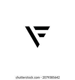 letter F triangle simple symbol logo vector