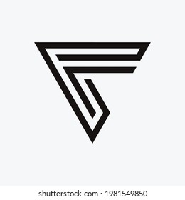 Letter F Triangle vector design illustration