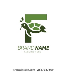 Letter F Turtle Logo Design Vector Icon Graphic Emblem Symbol Image Illustration