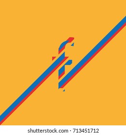 letter f typographic character editable text