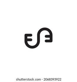 
letter F and U brush simple symbol logo vector