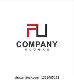 letter f u identity logo template design vector