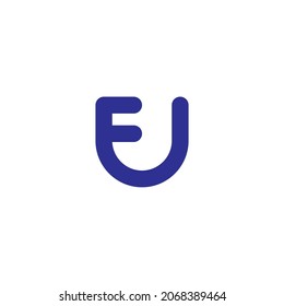 letter F and U shield simple symbol logo vector