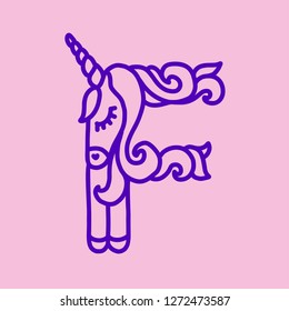 letter f unicorn written by unicorns stock vector royalty free 1272473587 shutterstock