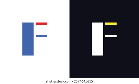 Letter F Unique Style Logo Multicolor Minimal Typography Logo