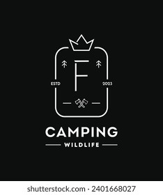 Großbuchstabe für Camping-Vektorlogo-Design-Vorlage