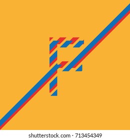 letter F uppercase vector from lines