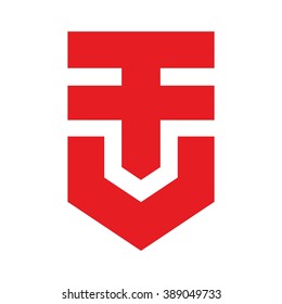 letter f and v logo vector.