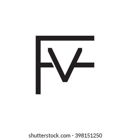 letter F and V monogram logo black