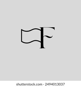 letter F vector design with Sign on grey background | English Alphabets for kids