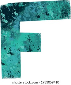 letter f. vector. emerald texture