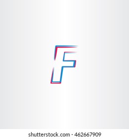 letter f vector icon symbol blue red 