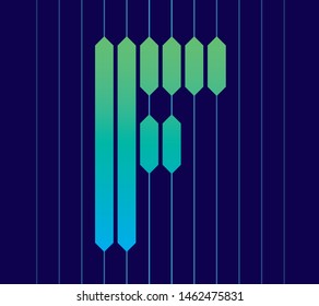 Letter F vector line. Creative minimalism logotype icon symbol