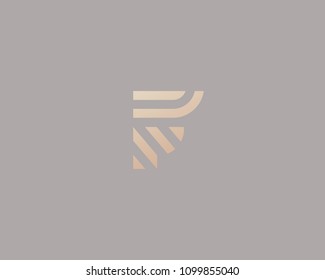 Buchstabe F: Logo-Design der Vektorlinie. Symbol für kreatives Minimalismus-Logo