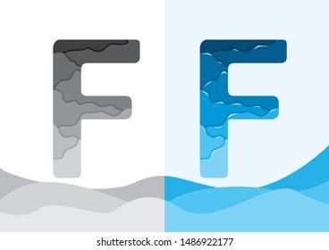 Letter F vector line logo design. Creative minimalism logotype icon symbol.