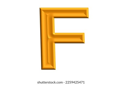 Letter F vector logo design, 3D render