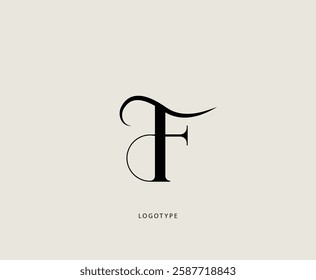 Letter "F" vector logo. Elegant classic logotype.