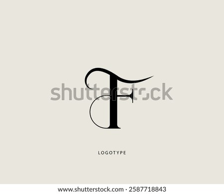 Letter "F" vector logo. Elegant classic logotype.
