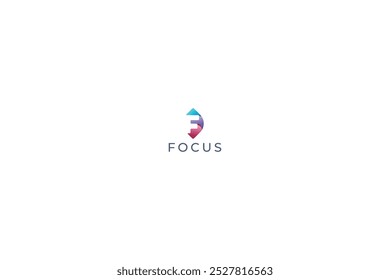 Letter f Vector logo gradient colorful style drop shape