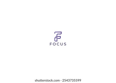 Letra f logotipo de Vector Forma de línea Estilo colorido