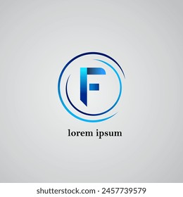 letter F. vector logo monogram alphabet   template design illustration