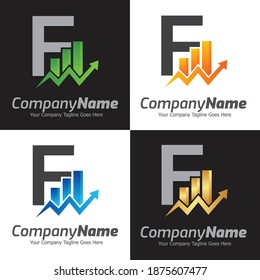 Letter F vector logo template, Colorful Letter F logo, Financial Company Logo, Financial Institute Advisors Logo Design Template Vector Icon