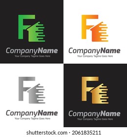 Letter F vector logo template, Colorful Letter F logo, Real Estate, Building and Construction Logo Design Template Vector Icon