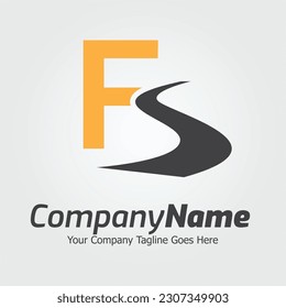 Letter F vector logo template, Colorful Letter F logo, Road highway transport Logo, logistic Logo Design roadmap way Template Vector Icon transportation