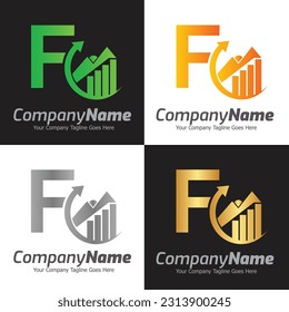 Buchstabe F, Vorlage für das Vektorlogo, Farbiger Buchstabe F, Logo für Finanzunternehmen, Empfehlungen für Finanzinstitute Logo-Design-Vorlage Vektorsymbol
