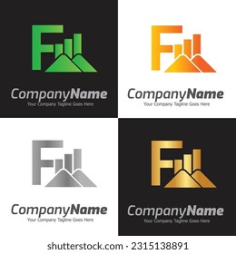 Letter F vector logo template, Colorful Letter F logo, Financial Company Logo, Financial Institute Advisors Logo Design Template Vector Icon