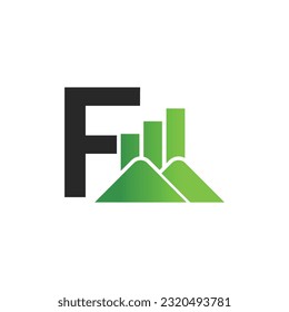 Plantilla para el logotipo del vector de la letra F, logotipo de la letra colorida F, inmobiliario, logotipo de construcción y diseño de la plantilla de vectores