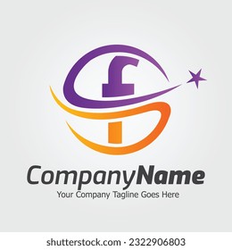Plantilla para el logotipo del vector de la letra F, logotipo de la letra colorida F, logotipo de la empresa financiera, icono de la plantilla de diseño de los asesores del Instituto Financiero