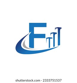 Letter F vector logo template, Colorful Letter F logo, Real Estate, Building and Construction Logo Design Template Vector Icon