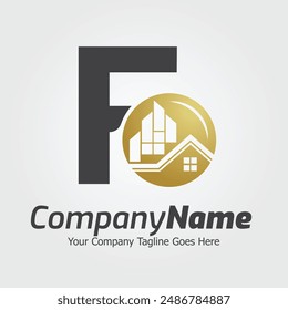 Letter F vector logo template, Colorful Letter F logo, Real Estate, Building and Construction Logo Design Template Vector Icon