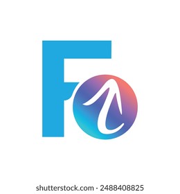 Letter F vector logo template, Colorful Letter F logo, Financial Company Logo, Financial Institute Advisors Logo Design Template Vector Icon
