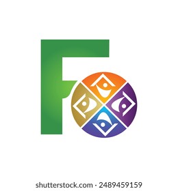 Letter F vector logo template, Colorful Letter F logo, Financial Company Logo, Financial Institute Advisors Logo Design Template Vector Icon