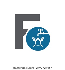 Letter F vector logo template, Colorful Letter F logo, Financial Company Logo, Modern Plumbing Services Logo Design