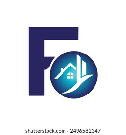 Letter F vector logo template, Colorful Letter F logo, Real Estate, Building and Construction Logo Design Template Vector Icon