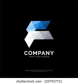 Letter F Vector Origami Logo icon. Colorful Abstract Design template element logo icon - Vector