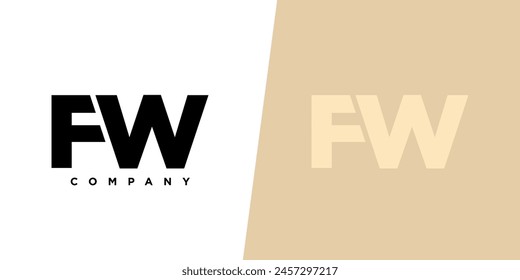 Letter F and W, FW logo design template. Minimal monogram initial based logotype.