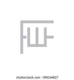 letter F and W monogram logo gray