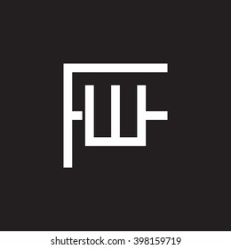 letter F and W monogram logo white black background