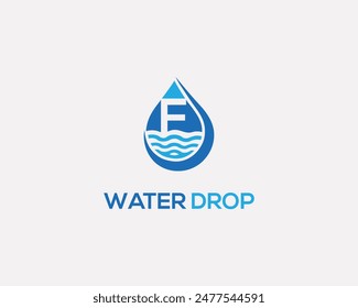 Letter F water drop logo icon design template elements vector.