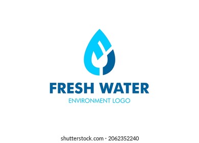 Letter F Water Logo : Suitable for Aquatic Theme, Environment Theme, Initial Theme, Infographics and Other Graphic Related Assets.